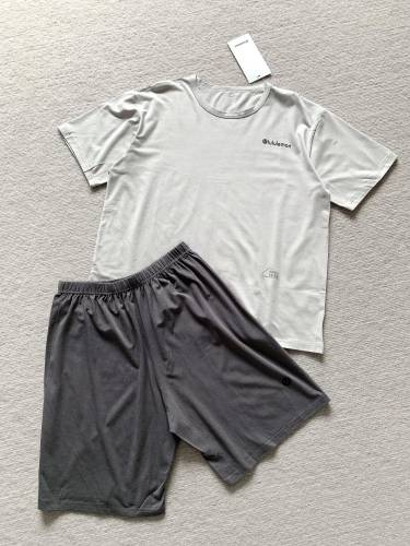 SMCL-4552 High Quality Lululemon Light and Thin Ice Feeling Men's Shirt+ Shorts Set