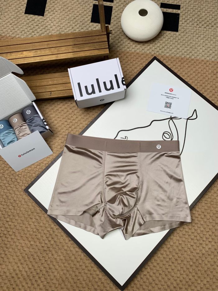 SMCL-4596 High Quality Lululemon Ice Silk 3 Packing 1 Box Men's Underwear With Box Package