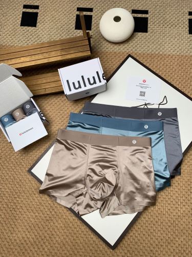 SMCL-4596 High Quality Lululemon Ice Silk 3 Packing 1 Box Men's Underwear With Box Package