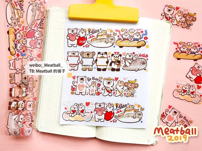 Meatball】マスキングテープ 2019春 特殊インク Meatball】マスキングテープ 2019春 特殊インク