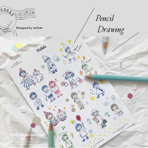 【Molinta】シール 铅笔小人