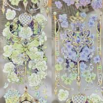 お取り寄せ6.22〆【刺猬家】マスキングテープ 梦沉花钥 贝壳光 10m