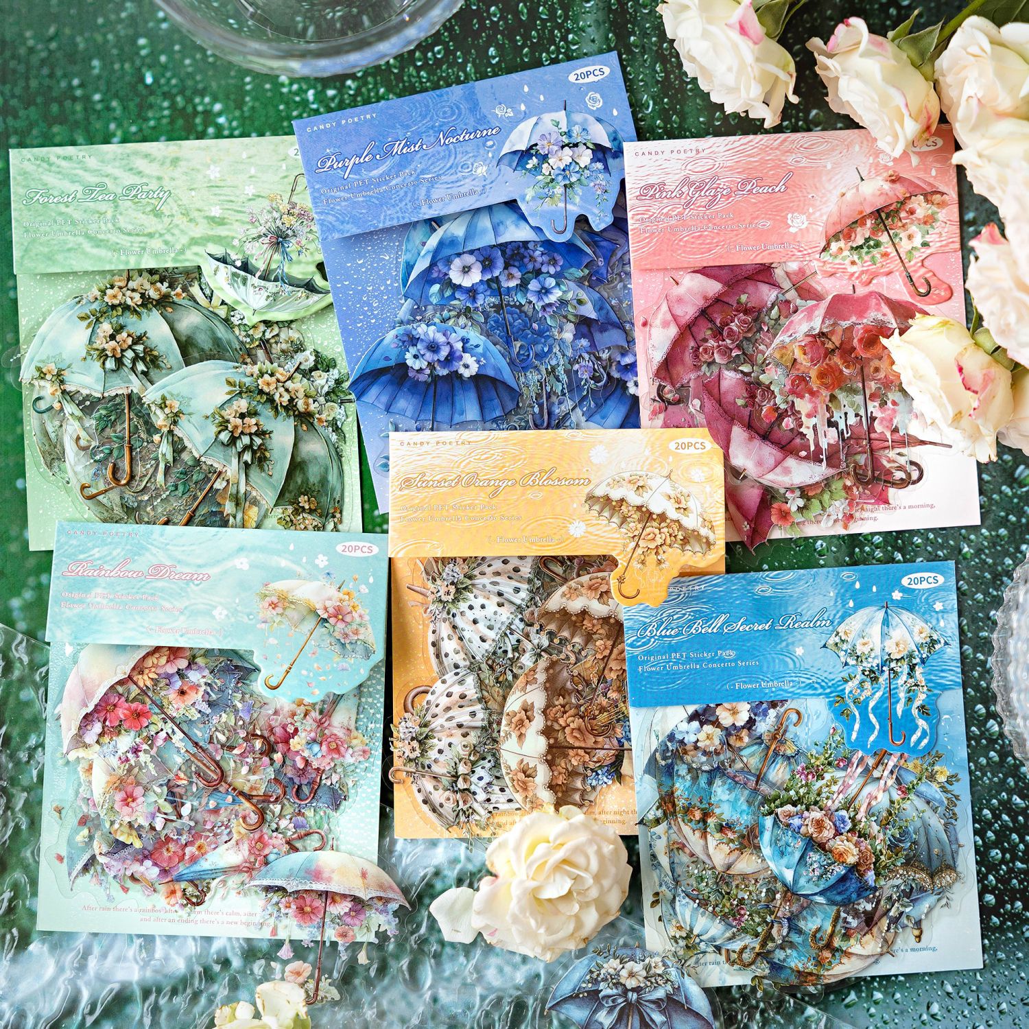 7.7〆【糖诗】シール sticker  花伞协奏曲