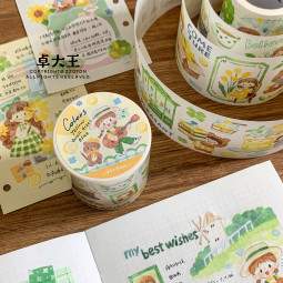 8月発送【molinta】マステ molinta  阿卓配色柠檬青草浅蓝