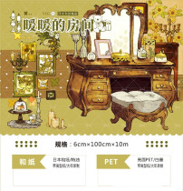 お取り寄せ 9.26〆【浮光文创】マスキングテープ 暖暖的房间 pet 6cmx10m