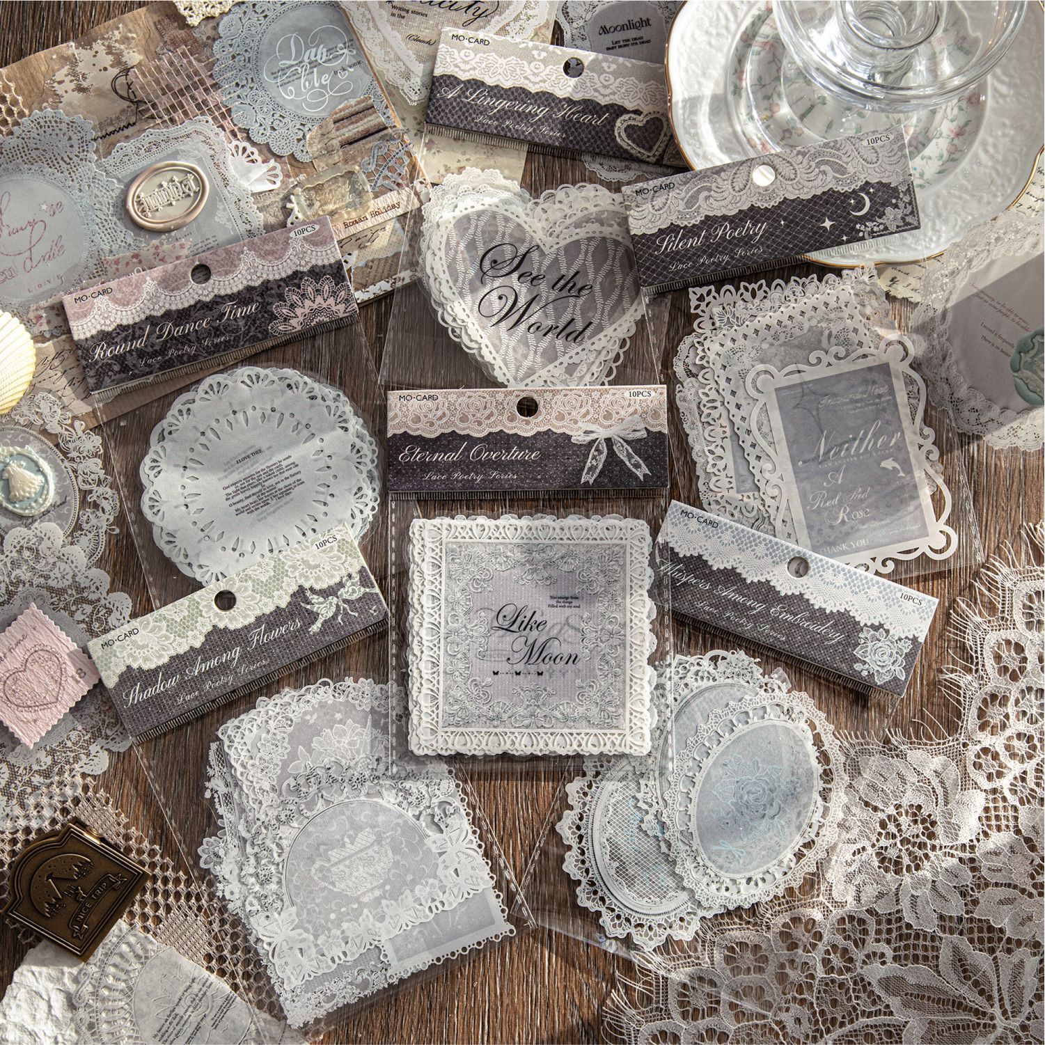 12.3〆【陌墨】シール sticker 蕾丝诗行