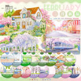 2.6〆【景物志】マスキングテープ maskingtape 2月新品 春日樱花夏 庭苑校园