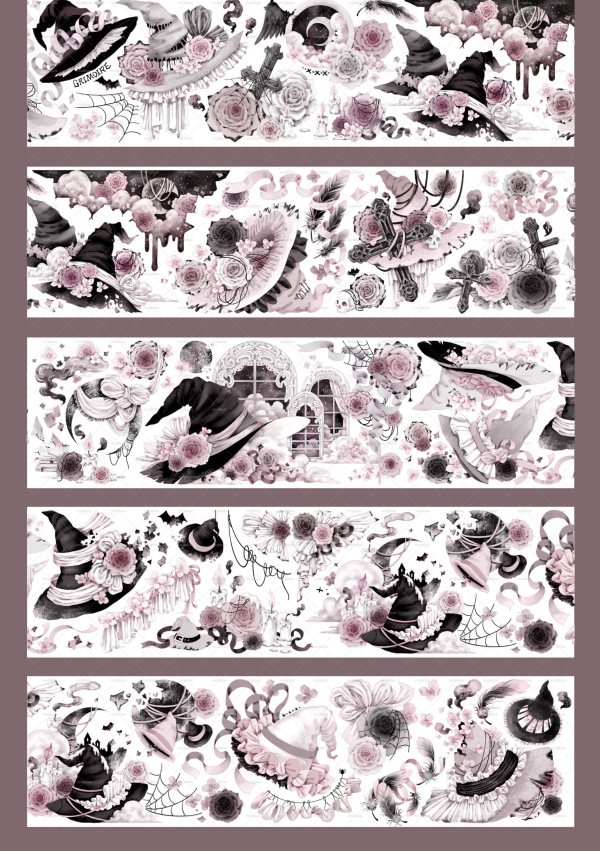 sale 100【moodtape】マステ maskingtape 馥郁粉魔法夜 pet