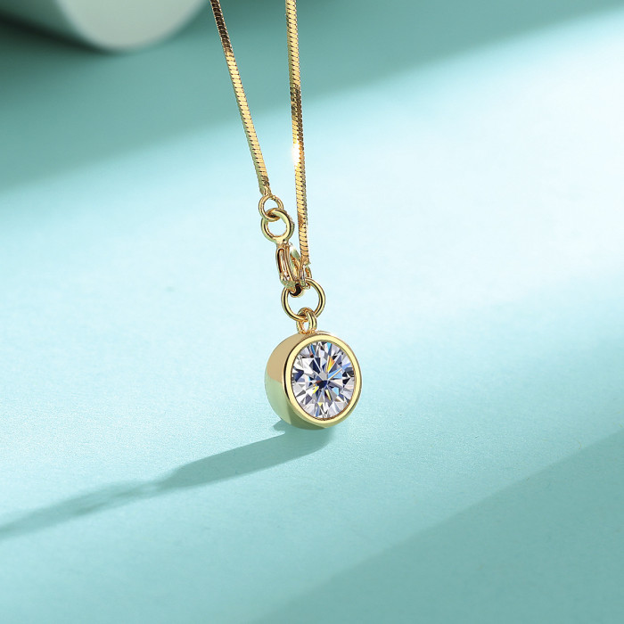 S925 Sterling Silver Moissanite Bubble Necklace for Women: Simple, Luxurious, Fashionable, and High-End Pendant