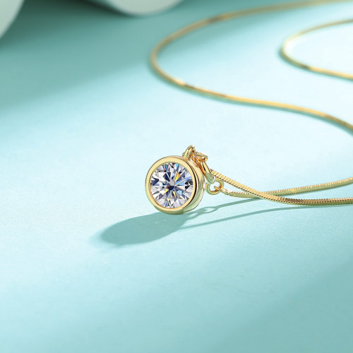 S925 Sterling Silver Moissanite Bubble Necklace for Women: Simple, Luxurious, Fashionable, and High-End Pendant