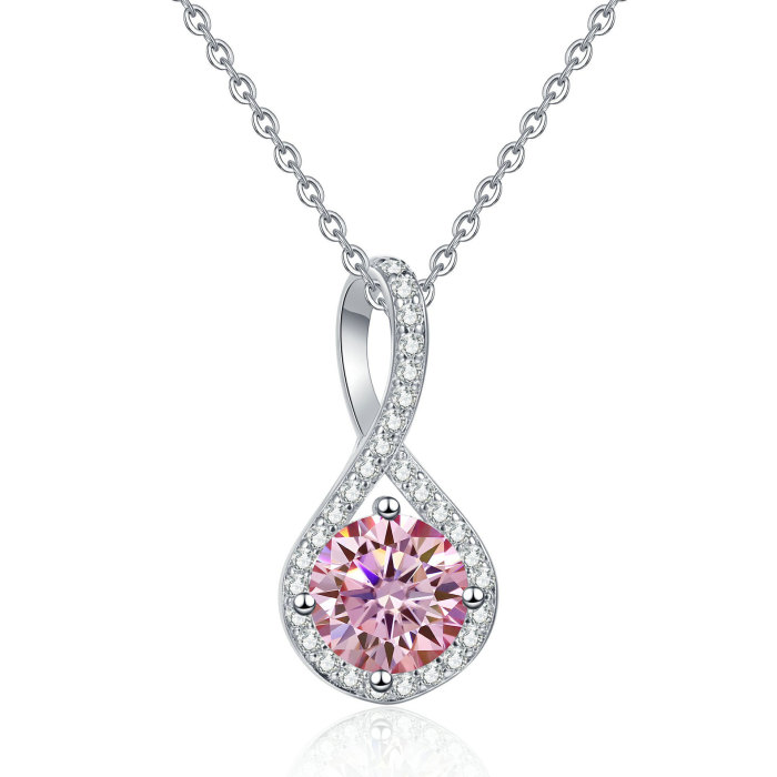 S925 Sterling Silver Moissanite Teardrop Necklace: Stylish and sophisticated pendant, elegant and versatile clavicle chain for women.