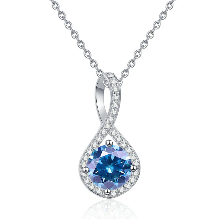S925 Sterling Silver Moissanite Teardrop Necklace: Stylish and sophisticated pendant, elegant and versatile clavicle chain for women.