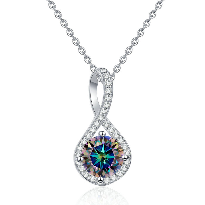 S925 Sterling Silver Moissanite Teardrop Necklace: Stylish and sophisticated pendant, elegant and versatile clavicle chain for women.