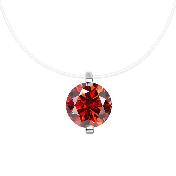 S925 Mermaid Tears Moissanite Necklace, High-End Transparent Fish Line Invisible Simple Clavicle Chain