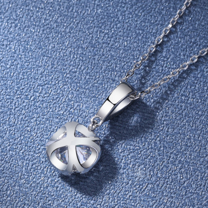 S925 Sterling Silver Moissanite Pendant 1 Carat Blooming Years Necklace for Women, Unique High-End Silver Jewelry