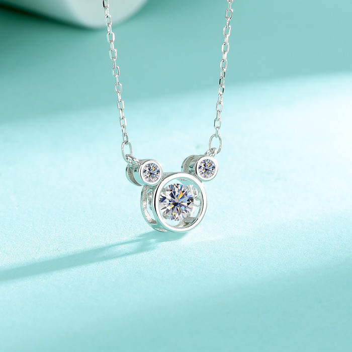 S925 Sterling Silver Moissanite Bubble Necklace: A sophisticated, understated luxury design with a versatile clavicle chain.
