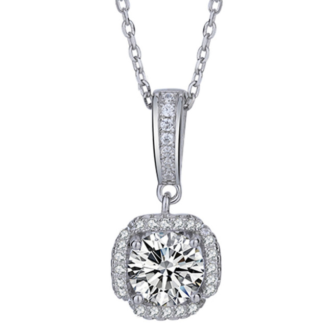 S925 Sterling Silver Moissanite Pendant 1 Carat Blooming Years Necklace for Women, Unique High-End Silver Jewelry