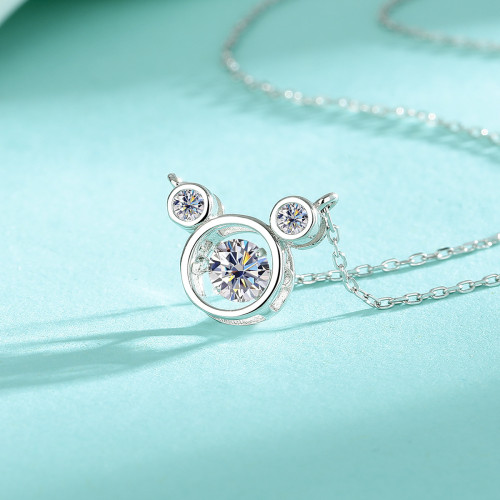S925 Sterling Silver Moissanite Bubble Necklace: A sophisticated, understated luxury design with a versatile clavicle chain.