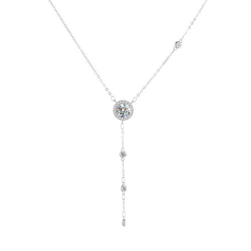 S925 Moissanite Necklace New Style, Minimalist Fashionable and Versatile Pendant, Clavicle Chain, Simple and Unique