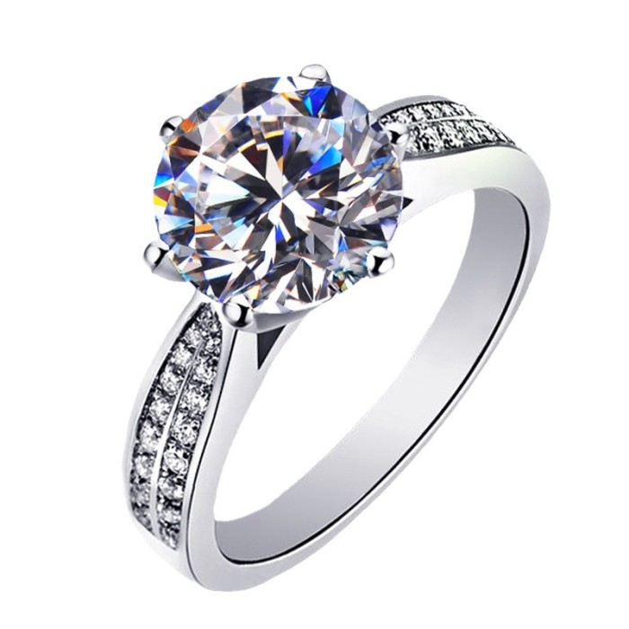 S925 Sterling Silver Moissanite Ring Starlight Queen Platinum-Plated PT950 Diamond Ring for Women