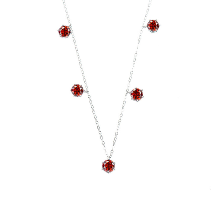 S925 Sterling Silver Classic Six-Prong Moissanite Necklace for Women, Unique Design, Collarbone Chain