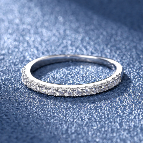 S925 Sterling Silver Moissanite Ring for Women, Simple and Fashionable, Versatile, Light Luxury Style, Unique Closed Design, Delicate and Small