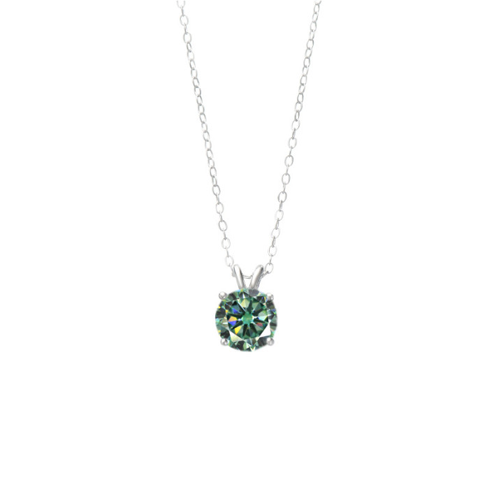 S925 Sterling Silver Moissanite Rabbit Ear Necklace for Women - Minimalist, Indie Style, High-End Collarbone Chain