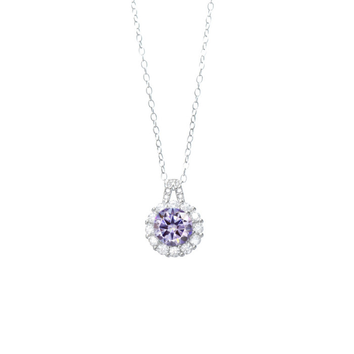 New S925 Sterling Silver Moissanite Diamond Necklace Sunflower Clavicle Chain, Luxury Niche Design for Women