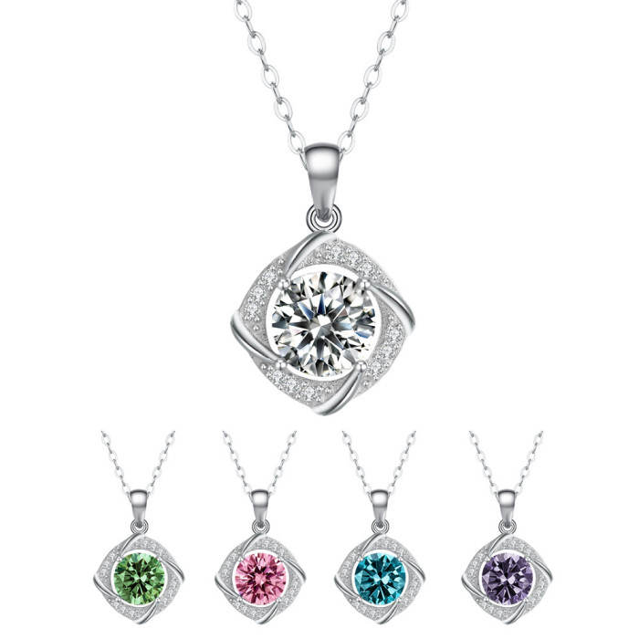 Moissanite windmill necklace for women, S925 sterling silver  pendant, understated luxury, simple and stylish, niche.