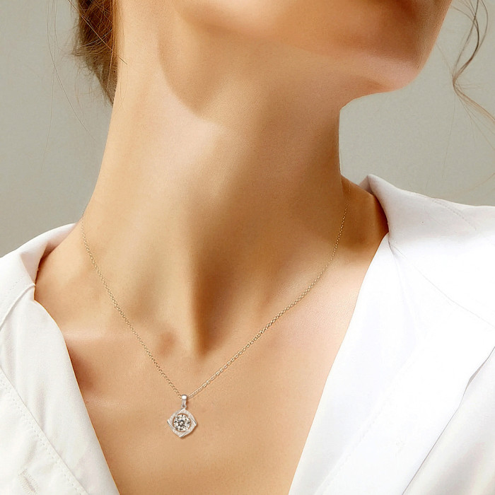Moissanite windmill necklace for women, S925 sterling silver  pendant, understated luxury, simple and stylish, niche.
