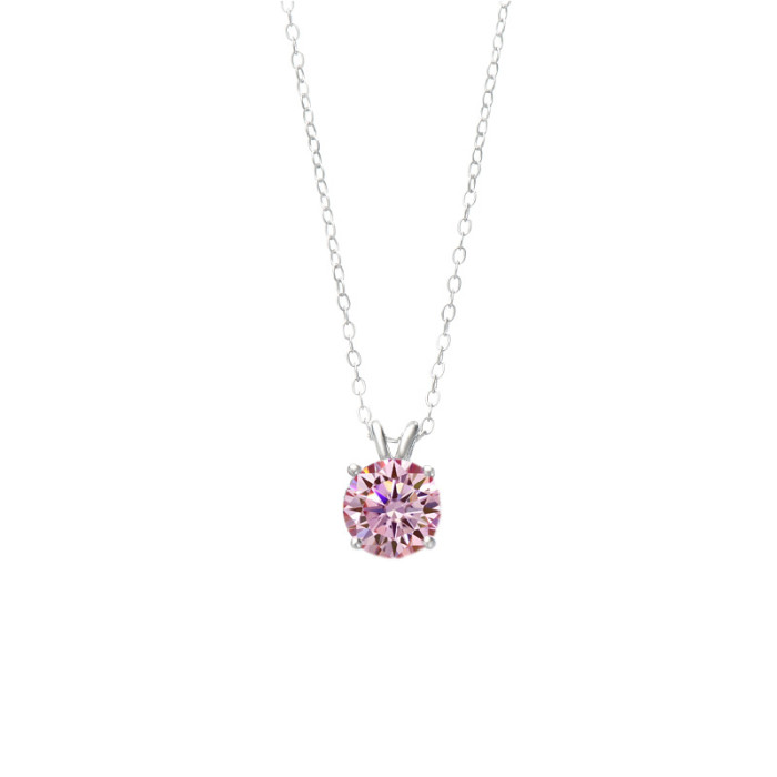 S925 Sterling Silver Moissanite Rabbit Ear Necklace for Women - Minimalist, Indie Style, High-End Collarbone Chain
