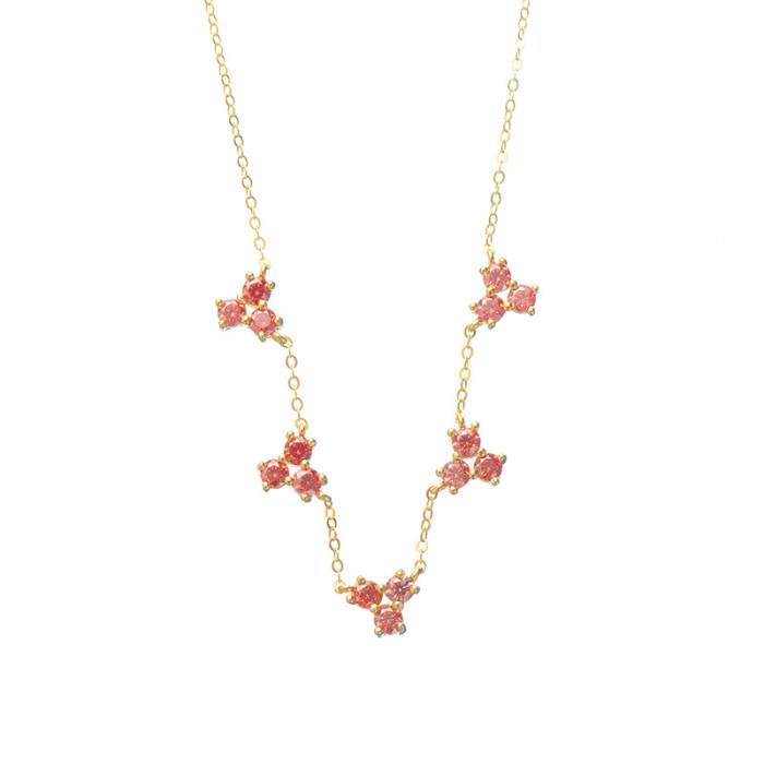 S925 Sterling Silver Colored Moissanite Diamond Necklace/Collarbone Chain