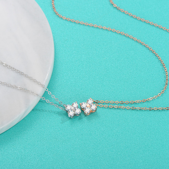 S925 Sterling Silver Moissanite Necklace, Sweet, Subtle Luxury, Unique Style, Collarbone Chain for Women