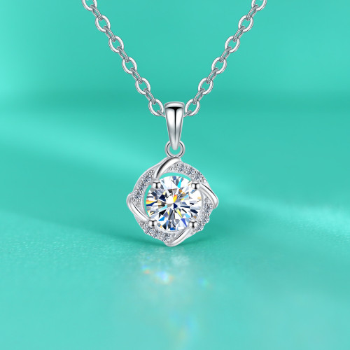 Moissanite windmill necklace for women, S925 sterling silver  pendant, understated luxury, simple and stylish, niche.