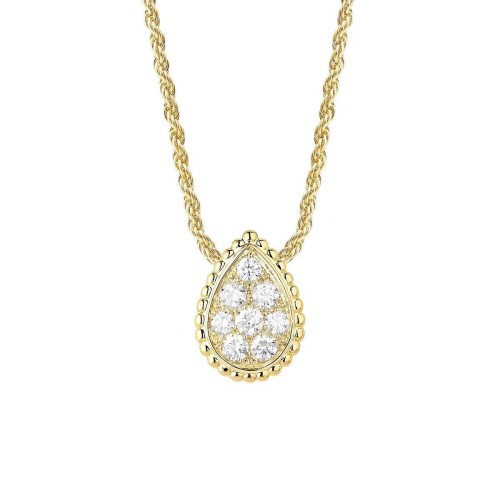 S925 Sterling Silver Classic Teardrop Diamond Pendant Necklace, New Braided Clavicle Chain, Personalized Luxury Necklace