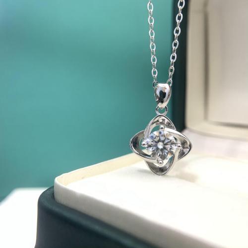 925 Sterling Silver Openwork Moissanite Pendant Necklace for Women, Elegant Pendant, Clavicle Chain, Fashionable Gift
