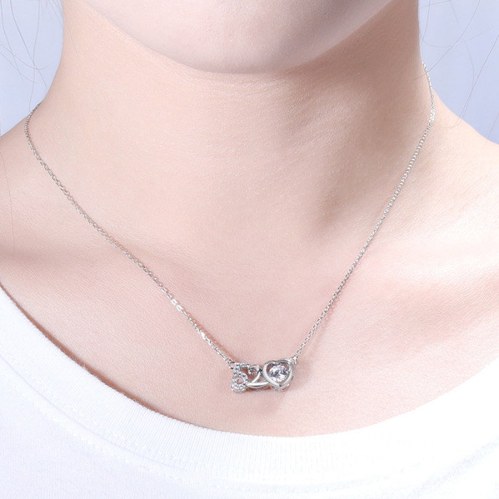 Moissanite Necklace for Women, S925 Sterling Silver Pendant, Clavicle Chain, Versatile Valentine's Day Gift, Moissanite