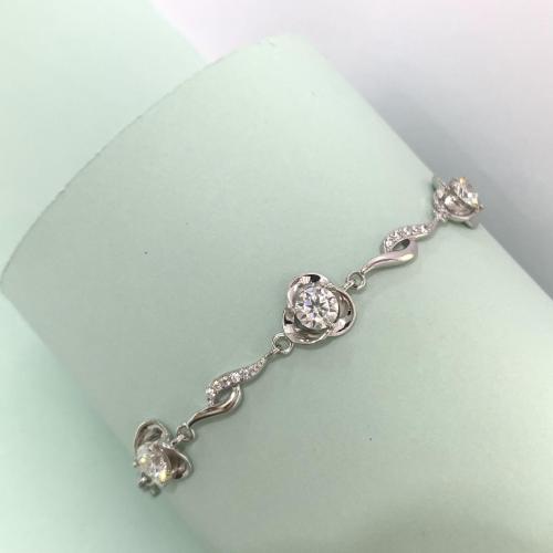 Moissanite Clover Ocean Heart Bracelet for Women, S925 Sterling Silver, Fashionable and Elegant Rose Design, Light Luxury