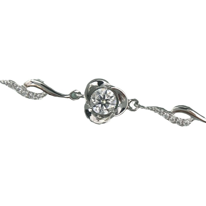 Moissanite Clover Ocean Heart Bracelet for Women, S925 Sterling Silver, Fashionable and Elegant Rose Design, Light Luxury