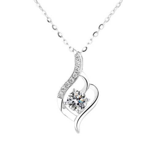 S925 sterling silver Cupid's arrow pendant, new minimalist moissanite diamond necklace, clavicle chain.