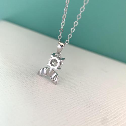 S925 Sterling Silver Moissanite Mermaid Tail Design Niche Luxury Pendant Clavicle Chain