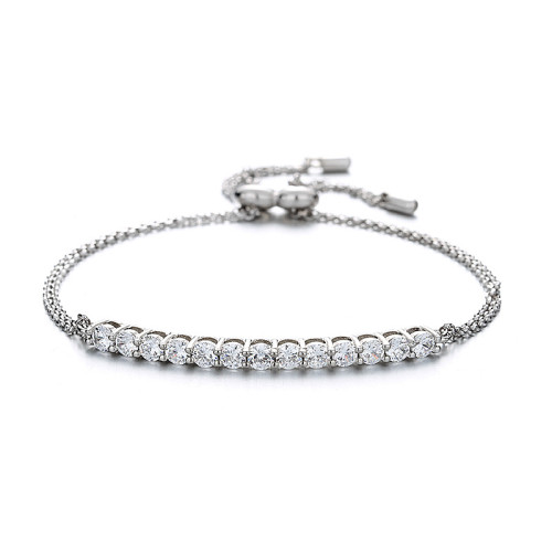 S925 Sterling Silver Moissanite Smile Diamond Bracelet for Women, Mini Design, Qixi Festival Gift, Diamond Setting Design