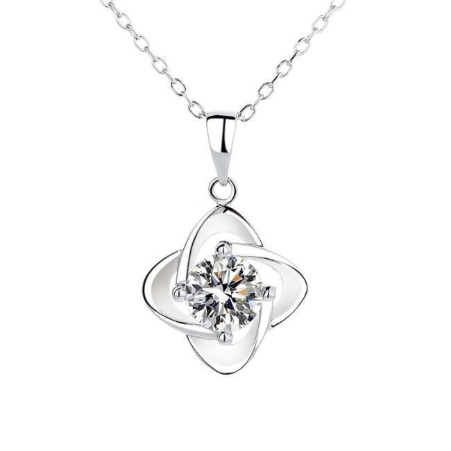 925 Sterling Silver Openwork Moissanite Pendant Necklace for Women, Elegant Pendant, Clavicle Chain, Fashionable Gift