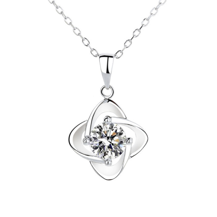 925 Sterling Silver Openwork Moissanite Pendant Necklace for Women, Elegant Pendant, Clavicle Chain, Fashionable Gift