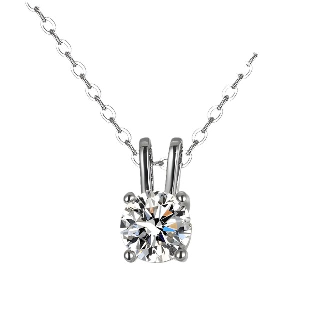 S925 Sterling Silver Moissanite Necklace, Four-Prong Necklace, Women's Clavicle Chain, Minimalist and Unique Design