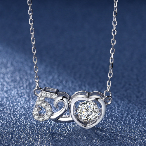 Moissanite Necklace for Women, S925 Sterling Silver Pendant, Clavicle Chain, Versatile Valentine's Day Gift, Moissanite
