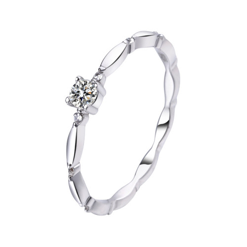 Sterling Silver S925 Moissanite Ring for Women Wholesale, Perfect Diamond Ring, Same Style as Zhou Family, Electroplated 18k Gold AU750