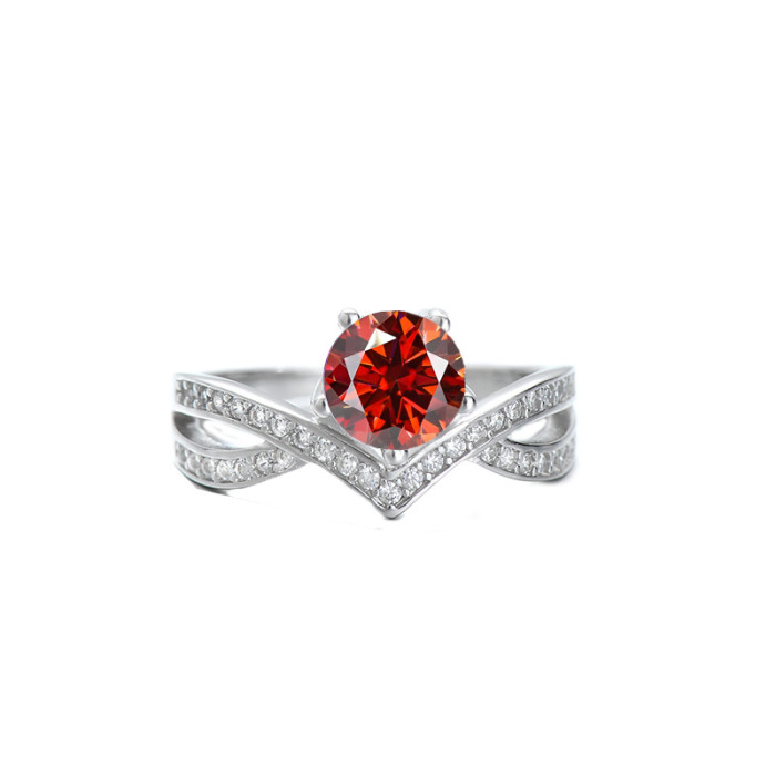 S925 Sterling Silver Moissanite Cross Crown Ring for Women, 1 Carat Fashion Silver Jewelry