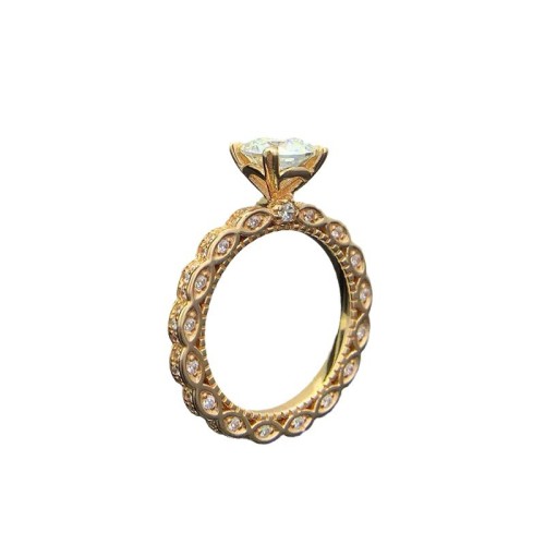 S925 Sterling Silver Rose Gold Morganite Princess Ring, Fade-Resistant, High-End Versatile Jewelry for Women