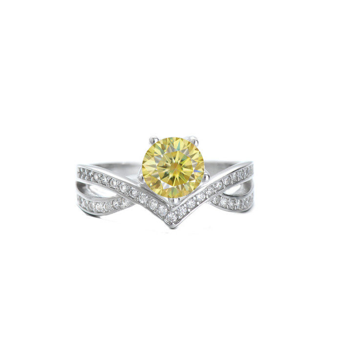 S925 Sterling Silver Moissanite Cross Crown Ring for Women, 1 Carat Fashion Silver Jewelry